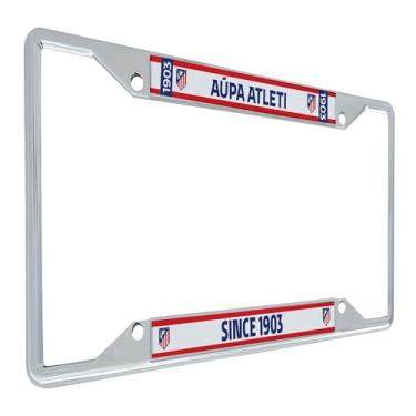 Imagem de Desert Cactus Atletico Madrid Moldura de placa de licença Atleti de Madrid Suporte de etiqueta de carro de futebol espanhol para frente ou traseira do carro oficialmente licenciado em metal (moldura