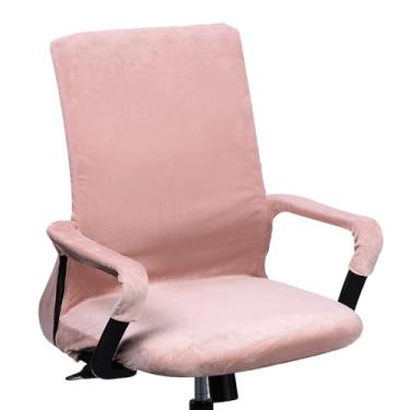 Imagem de PATIKIL Capa para cadeira de escritório, capa para cadeira de mesa de 114 cm, capa extensível universal para assento de computador com capa de apoio de braço, zíper para cadeiras de escritório