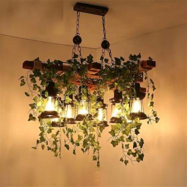 Imagem de Lustre Americano Pastoral LED Industrial Retrô Criativo Música Restaurante Bar Cafeteria Loja de Chá Loja de Roupas Plantas Verdes Decoração Luminária Pendente (PA 8 Lâmpadas)