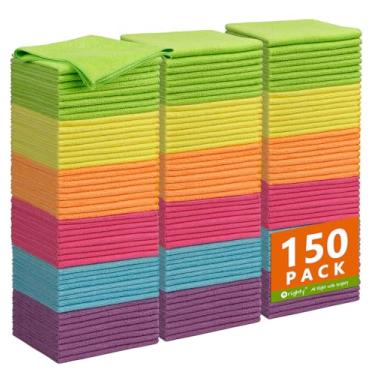 Imagem de Orighty Pano de limpeza de microfibra, pacote com 150 toalhas de microfibra para carros, suprimentos de limpeza de carro altamente absorventes, panos sem fiapos panos limpos para cuidados com o carro