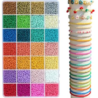 Imagem de LLchunyun Contas de semente de vidro de 3 mm para pulseira, 11200 peças pequenas para fazer joias, kit de fabricação de pulseiras de amizade de 28 cores para adultos, artesanato faça você mesmo