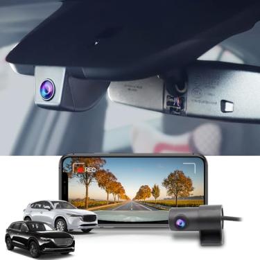 Imagem de Fitcamx Frente 2160P+Traseiro 1080P Dash Cam Adequada para 2017-2025 Mazda CX-5 & CX-9 2017-2023 (Tem Sunroof), OEM Olhar, DUAL HD Vídeo, WiFi, Loop Gravação, Parking Mode, Plug&Play, 128GB Cartão