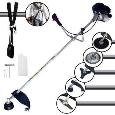 Imagem de Roçadeira Com Sistema Antivibração Toyama RT43LB25A À Gasolina 43cc 1,7HP 10.000rpm Multifuncional Completa Com Carretel de Nylon e 4 Lâminas de Corte