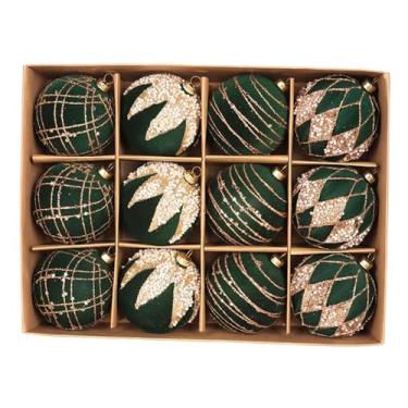 Imagem de IEUDNS Bolas de Natal, Enfeites para Árvore de Natal, Pingentes de Bolas, Bolas Decorativas para Casa, 12 Peças Verdes de 8 Cm