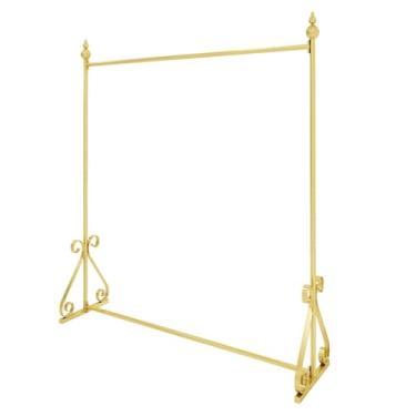 Imagem de Cabide de haste única de metal dourado, suporte de roupas independente para casa e varejo, 100 x 40 x 165 cm, montagem fácil (150 x 40 x 165 cm) (preto 150 x 40 x 165 cm)