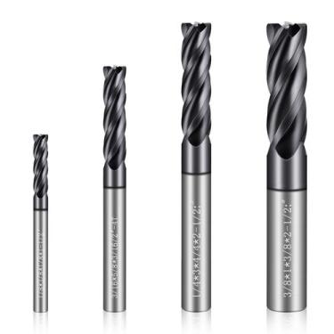 Imagem de Conjunto de fresas quadradas de metal duro HOYUSK 4 Flute 1/8 3/16 1/4