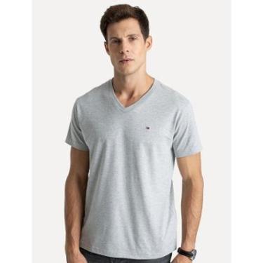 Imagem de Camiseta Tommy Hilfiger Masculina Essential V-Neck Cinza Mescla-Masculino