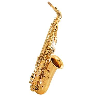 Imagem de E-Flat Instrumento profissional de saxofone alto latão banhado a ouro