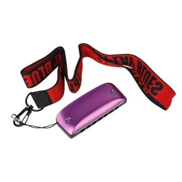 Imagem de Gaita profissional 7 furos A F Bb C D G Key Blues Harmonica liga de magnésio de alumínio (chave Bb roxa)