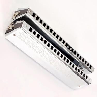 Imagem de Gaita de jogo profissional bonita prata baixo gaita instrumento de sopro de madeira passo padrão adequado para iniciantes