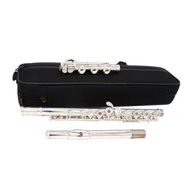 Imagem de Flauta de instrumento de flauta com 16 furos fechados, cobre branco, prata niquelada/prata C, chave 17 furos (D)