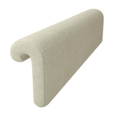 Imagem de KiBcsLic Almofada de cabeceira de cama, almofada de leitura macia, lavável, com fivela, suporte para encosto, para jogar, assistir, quarto, Cáqui