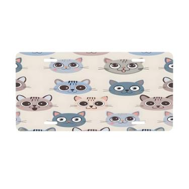 Imagem de Placa de carro fofa e engraçada para frente do carro placas de carro alumínio metal adequado para caminhão placa de porta de carro bar café acessórios automotivos para homens mulheres 15 x 30 cm