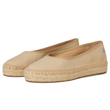 Imagem de Lauren Ralph Lauren Sapatilha feminina Luize Canvas Ballet Espadrille, Duna de areia/duna de areia, 35
