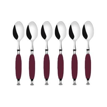 Imagem de Kit 6 Colheres para Sobremesa 16cm Bordô Country Bugatti