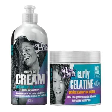 Imagem de Kit Soul Power Curly On Cream 500ml + Curly Gelatine 400g