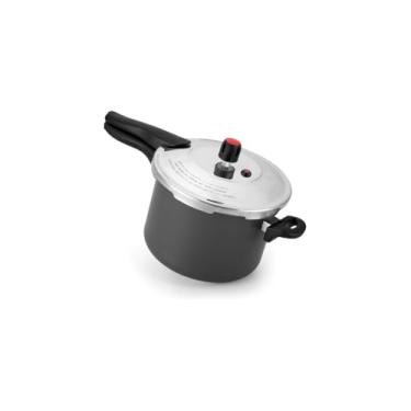 Imagem de Panela de Pressão Antiaderente 4,5L, Alumínio com Baquelite, Cinza, Fechamento Externo, 21x23,5x39,5 cm