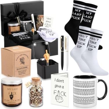 Imagem de Colarr My Last F, conjunto de presentes de escritório engraçados para chefe colega de trabalho, presentes de dia das mães para tia, mãe, irmã, presente de aniversário legal para ele, com jarra de vela