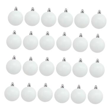 Imagem de KiBcsLic 24 enfeites de Natal em branco, inquebráveis, 3 cm, para pintar, para pendurar na árvore de Natal, artesanato faça você mesmo para jardim e Dia de