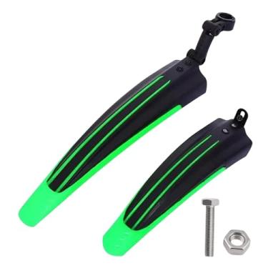 Imagem de Conjunto de 2 para-lamas para bicicleta, protetores contra respingos, para-lamas dianteiro e traseiro, acessórios para ciclismo de montanha, para rodas de 20/22/24/26 polegadas.(Black green)