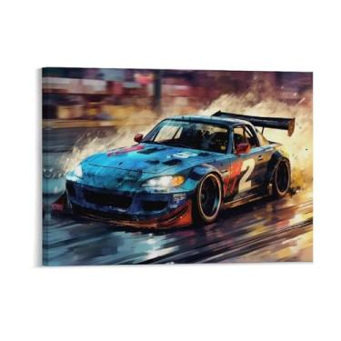 Imagem de HouLaiZhe Pintura a Óleo Arte Jdm S2000 Cartazes de Carro Esportivo Tela Estética Decoração de Parede Pintura de Parede Impressões Sala de Galeria Decoração de Parede para Quarto Sala de Estar