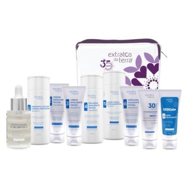 Imagem de Kit Profissional Limpeza de Pele Aquaface com Exossomos – Emulsão, Sabonete, Esfoliante, Emoliente, Solução, Loção Tônica, Máscara Calmante, EXOCalm e Sérum Regenerativo EXOIntense 30 ml