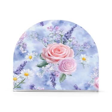 Imagem de STAYTOP Porta-guardanapos, lindos porta-guardanapos de rosas para mesas cozinha restaurante decoração de casa, suporte decorativo moderno para guardanapos de coquetel de papel de jantar