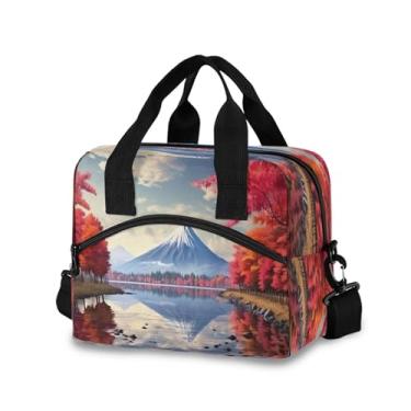 Imagem de Burbuja Lancheira térmica de outono no lago para mulheres e homens, lancheira portátil com alça de ombro removível, lancheira para viagem, piquenique, escritório, trabalho