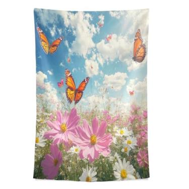 Imagem de STAYTOP Tapeçaria de parede lindas flores herbáceas tapeçarias para decoração de casa decoração de dormitório sala de estar quarto tapete de parede (60 × 40 pol)