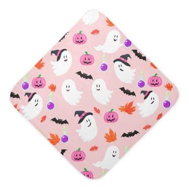 Imagem de Burbuja Toalha de banho para bebê Halloween Elements - Toalha com capuz de musselina macia e absorvente para recém-nascidos, 89 x 89 cm