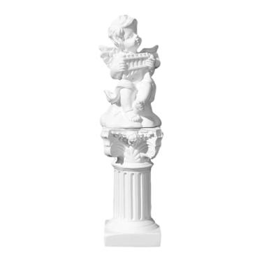 Imagem de FLCPJGV Estatueta de Anjo, Figura de Querubim, Miniatura de Coluna Grega, Ornamento de Resina para Coleção, Decoração de Sala de Estar, Festa, Cozinha, Flauta Horizontal