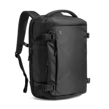 Imagem de tomtoc Mochila de viagem de 40 L, aprovada pela TSA, mochila de mão leve e resistente a derramamentos, bolsa de fim de semana grande durável para laptop de 17,3 polegadas, Preto-ripstop, 40 liters
