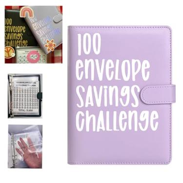 Imagem de Binder do Desafio das 100 Envelopes Livro de Desafios Orçamentário com Dinheiro para Planejador e Economia Maneira Fácil