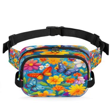 Imagem de Pochete floral de margarida azul para mulheres e homens com alça ajustável, bolsa transversal, bolsa de peito, bolsa tiracolo, Cor 15