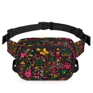 Imagem de Pochete abstrata de mármore dourado para mulheres e homens com alça ajustável bolsa transversal bolsa de peito bolsa tiracolo bolsa tiracolo, Cor 6