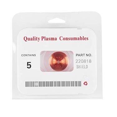 Imagem de Hyuduo 5pcs Plasma Escudo de Copo de Copo de Tampa de Plasma Consumíveis Peças de Tocha Plasmática Acessórios de Cortador de Plasma para /85/105 Tocha de Corte Com Telurium Cobre Alta