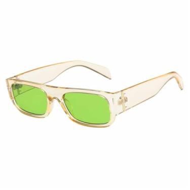 Imagem de Óculos de Sol Feminino Jelly Color com Lentes Largas Estilo Punk para Esportes ao Ar Livre, Corrida e Ciclismo, Verde Chá