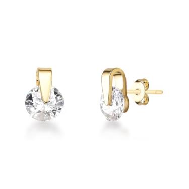 Imagem de Couti, Brinco Feminino com Pedra Folheado a Ouro 18k Antialérgico