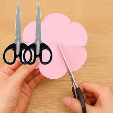 Imagem de 2 tesouras multifuncionais portáteis de segurança, tesouras ergonômicas e confortáveis para arte, costura e artesanato (grande, 16 cm)