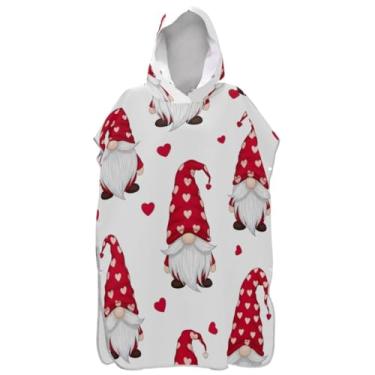 Imagem de Joisal Roupão Gnomo Gnomo Branco Trocador Poncho de Surf para Adul Plus Size Feminino com Capuz Toalha de Natação Bonito