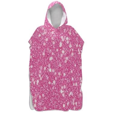 Imagem de Joisal Roupão branco rosa para adultos, poncho de surfe, com capuz, toalha de praia, estampada, secagem rápida, ponchos femininos com capuz