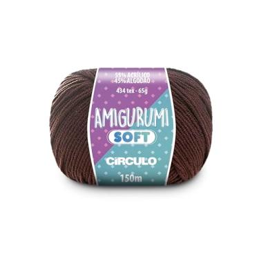 Imagem de Fio Amigurumi Soft Círculo 150m Acrílico Algodão Macio Crochê Tricô Artesanato Versátil (7569 - BRIGADEIRO)
