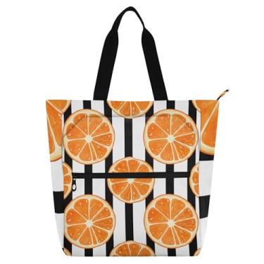 Imagem de Sacolas femininas pretas suculentas Orange Slices para trabalho, lona, faculdade, escola, bolsas infantis, bolsas fofas, presente para amantes de livros