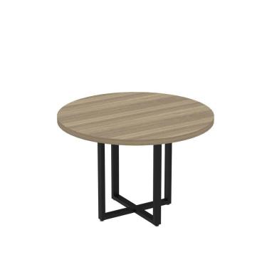 Imagem de Mesa Reunião Redonda 1100pe40tub Noce Naturalle-preto