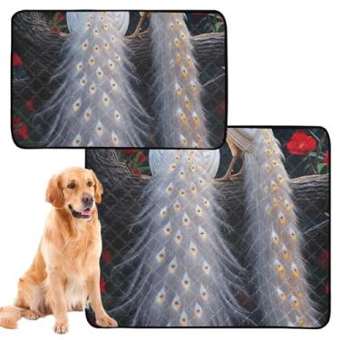 Imagem de TSENQUE Tapetes laváveis para cães de estimação, à prova d'água, tapete para cercadinho branco, arte estética, reutilizável para animais de estimação, absorventes de penico, pequeno, pacote com 3