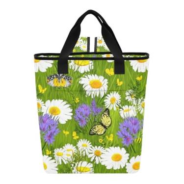 Imagem de Joitme Wildflowers White Daisies Amarelo Lancheiras Térmicas 36 Latas Saco Isolado para Alimentos 35 x 14 cm x 40 cm
