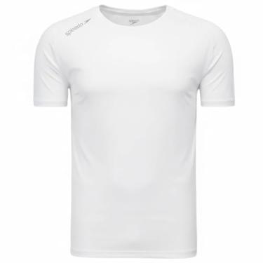 Imagem de Camiseta Masculina Manga Curta, Speedo, Raglan Essential, Poliéster com Fastdry, Tamanho Adulto, tamanho P - Branco