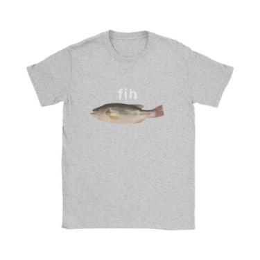 Imagem de Camiseta Masculina Engraçada Com Meme De Peixe, Casual De Verão, Haraj