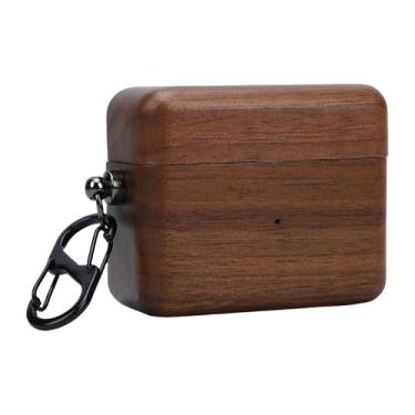 Imagem de GOWENIC Capa de Fone de Ouvido, Capa Protetora de Madeira para Pi8, Grão Exclusivo, Com Chaveiro