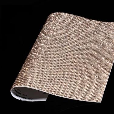 Imagem de Folhas de strass douradas de champanhe brilhante, adesivos de strass de 24 x 19 cm, pedras preciosas, adesivo de diamante de cristal para decoração de artesanato de carro, faça você mesmo
